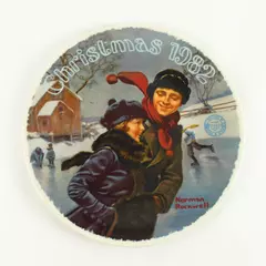Norman Rockwell 1982 Limited Edition Christmas Plate Christmas Courtship #7839