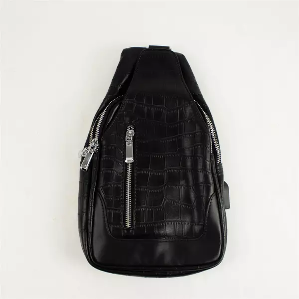 New Crocodile/Alligator Leather Sling Backpack Black Unique