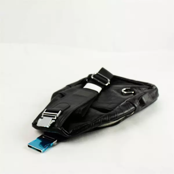 New Crocodile/Alligator Leather Sling Backpack Black Unique