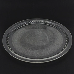 Glass Serving Platter Textured Bottom 13.5in Round