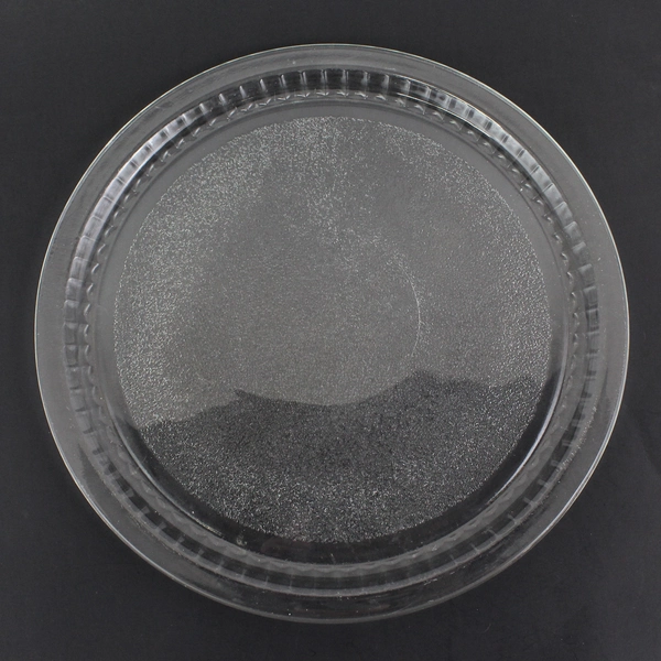 Glass Serving Platter Textured Bottom 13.5in Round