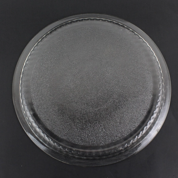 Glass Serving Platter Textured Bottom 13.5in Round