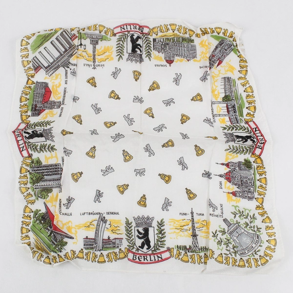 Vintage Berlin Germany Collectible Travel Souvenir Handkerchief