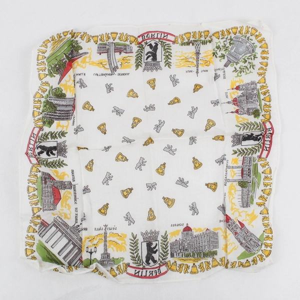 Vintage Berlin Germany Collectible Travel Souvenir Handkerchief