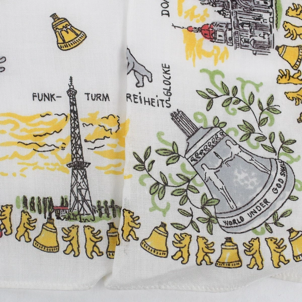 Vintage Berlin Germany Collectible Travel Souvenir Handkerchief