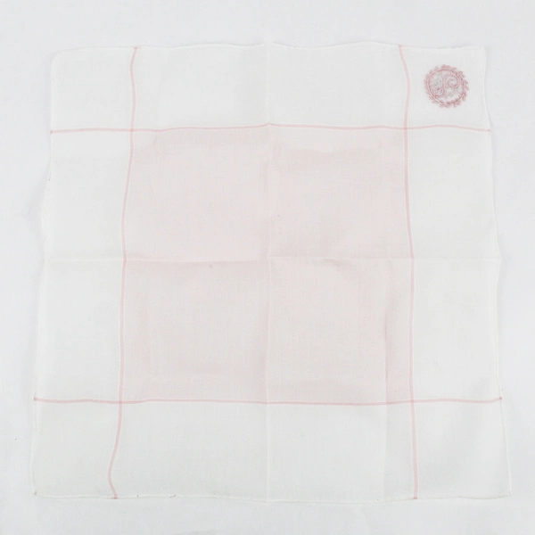 Vintage S Monogram Pink Embroidery On Sheer Handkerchief