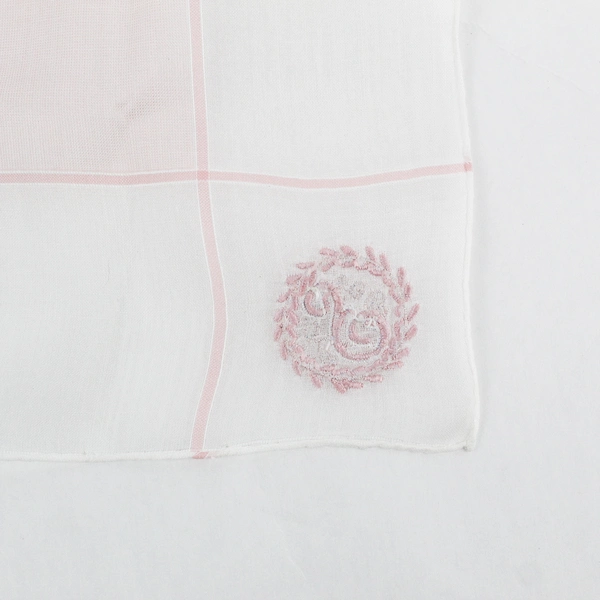 Vintage S Monogram Pink Embroidery On Sheer Handkerchief