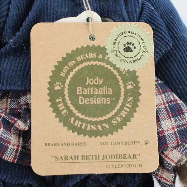 Boyds Bears Sarah Beth Jodibear Stuffed Animal Plush Toy 9"