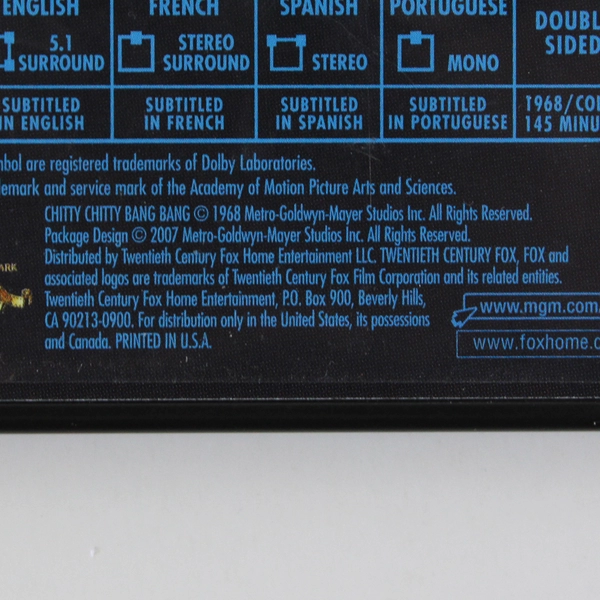 Chitty Chitty Bang Bang DVD 2007 MGM Home Entertainment Dick Van Dyke Musical