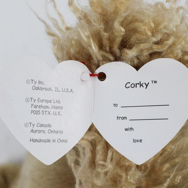 1996 Ty Corky the Cocker Spaniel Beanie Animal Stuffed Toy 11"