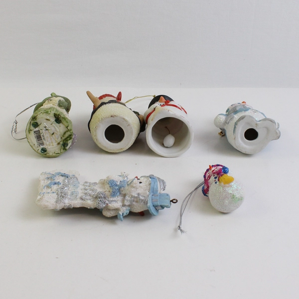 Lot of 6 Snowman Christmas Ornaments FLAWED