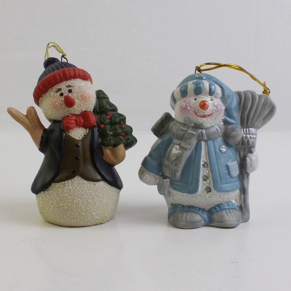 Lot of 6 Snowman Christmas Ornaments FLAWED