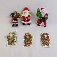 Mixed Lot of 6 Santa Claus Christmas Ornaments
