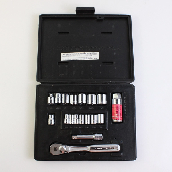 Vintage Sears Craftsman 1/4 & 3/8 Drive Socket Wrench Set