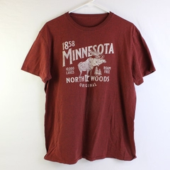 Minnesota Shirt Men's M Heathered Red Graphic Tee Moose
