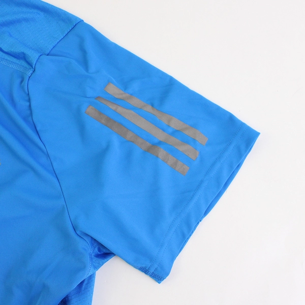 Adidas Men's L Athletic Shirt Mesh Short Sleeve Blue