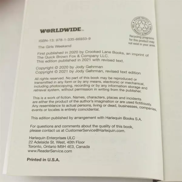 Lot of 2 Books The Girls Weekend & Larceny at the Library Cozy Mysteries