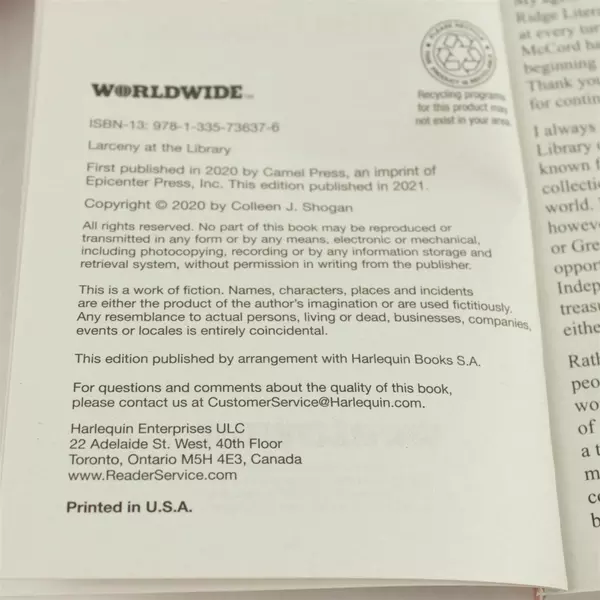 Lot of 2 Books The Girls Weekend & Larceny at the Library Cozy Mysteries