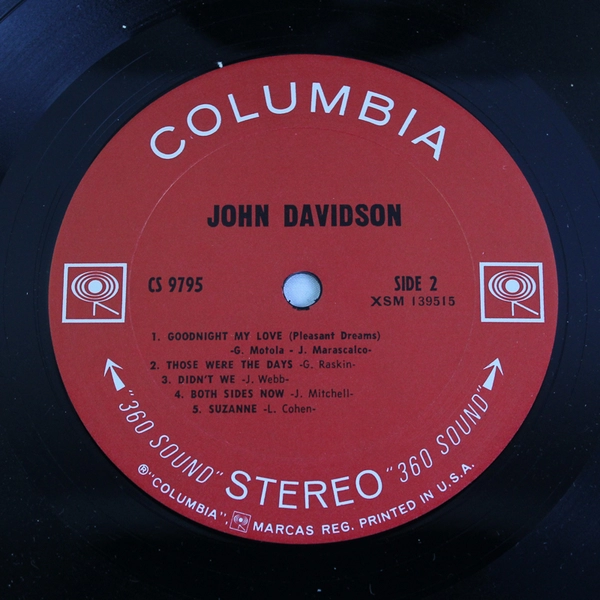 John Davidson Self Titled Vinyl LP Columbia Records CS 9795