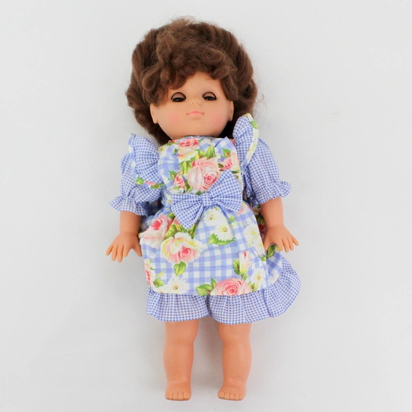 VTG GI-GO Doll Vinyl W/ Soft Cloth Body Sleepy Brown Eyes Brown Hair 15"