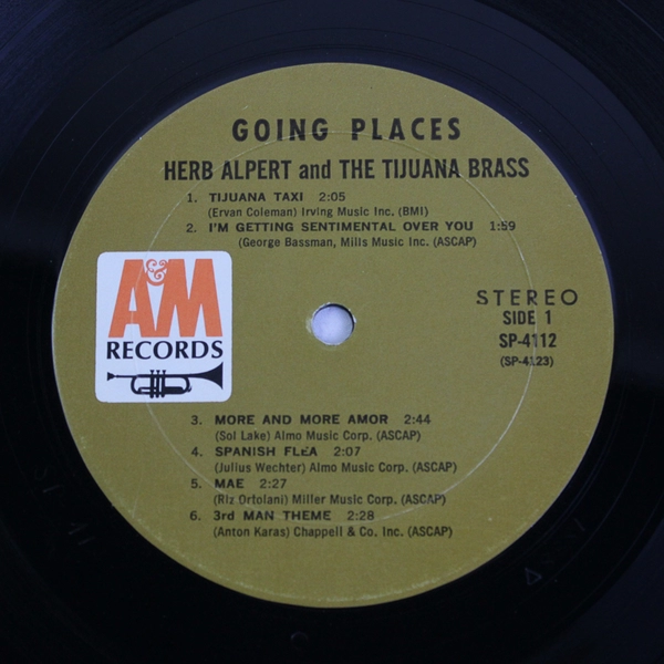 Herb Alpert And The Tijuana Brass Going Places Vinyl LP Vintage 1965