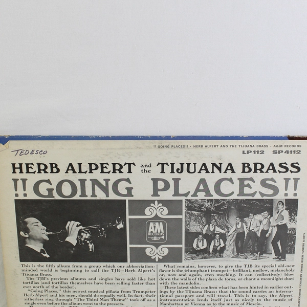 Herb Alpert And The Tijuana Brass Going Places Vinyl LP Vintage 1965