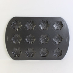 Wilton Christmas Snowflake 1 Dozen Molded Cookie Sheet Pan 11" x 16.5"