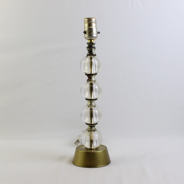 MCM-Style Stacked Glass Ball Table Lamp 14-3/4" TESTED WORKS