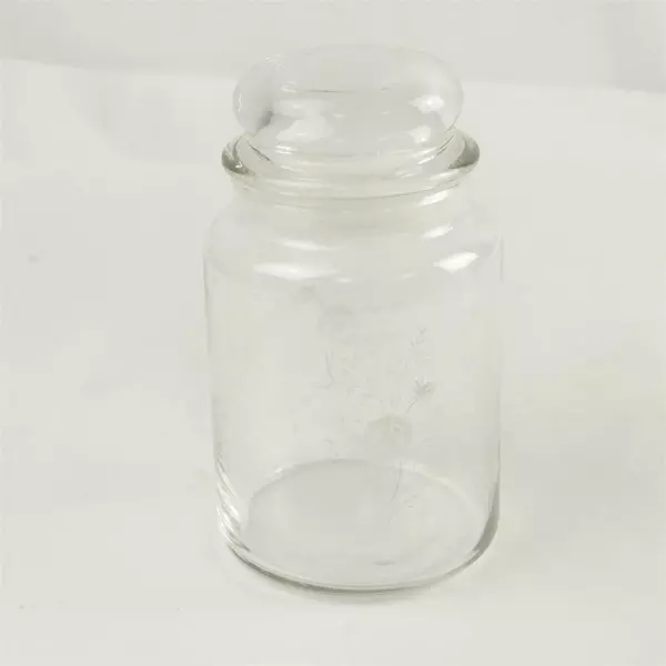 Clear Glass Jar "Wishes" Decorative Storage Jar 7" Tall