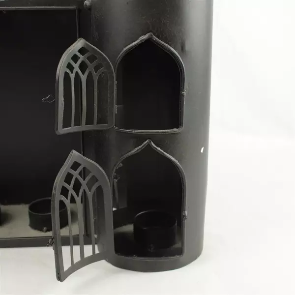 It's The Thing Metal Haunted House 14" Castle Tea Light Candle Holder Halloween