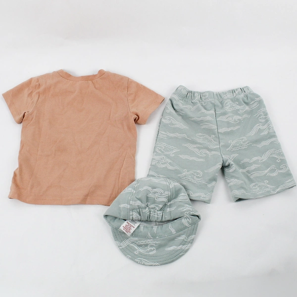 PL Baby Boys 18M Matching 3 Piece Set Hat, Shirt, Shorts Smiling Wave Graphic