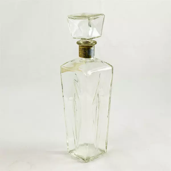 Vintage Four Roses Whiskey Decanter 12" Glass Collectible Bar Display