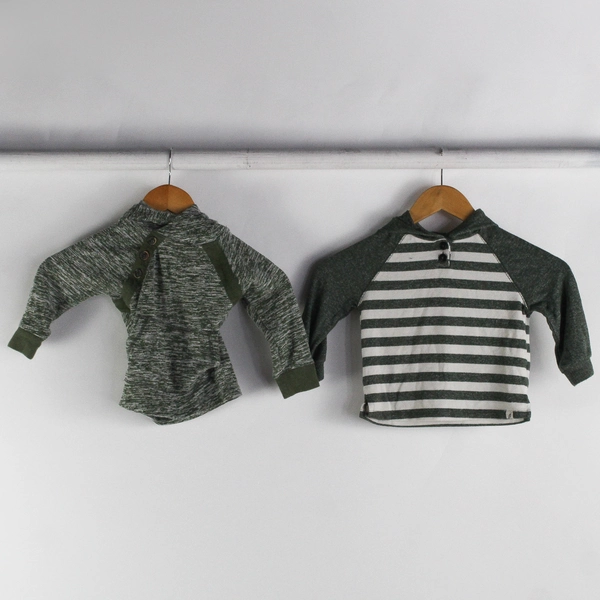Lot of 2 Unisex Baby 18M Woven Hoodies Cat & Jack and Easy-Peasy Green/White
