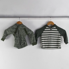 Lot of 2 Unisex Baby 18M Woven Hoodies Cat & Jack and Easy-Peasy Green/White