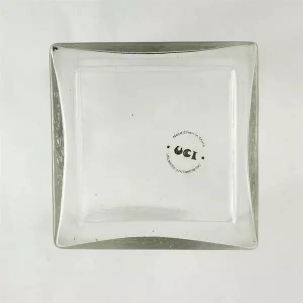 Clear Glass Hand-Blown Square Vase