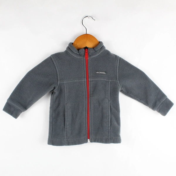 Columbia Child's 12-18M Gray Fleece Soft Shell Full Zip Long Sleeve Jacket