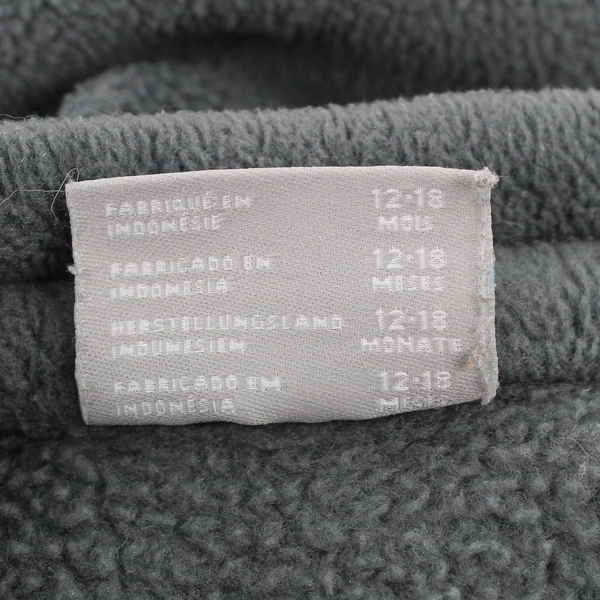 Columbia Child's 12-18M Gray Fleece Soft Shell Full Zip Long Sleeve Jacket