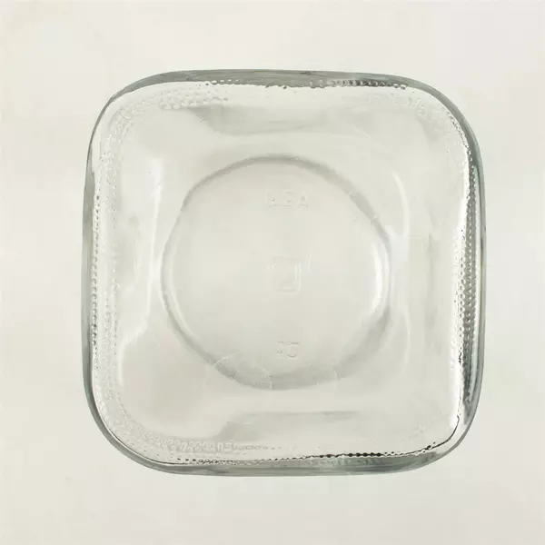 Vtg Anchor Hocking Square Clear Glass Apothecary Jar Canister Lid
