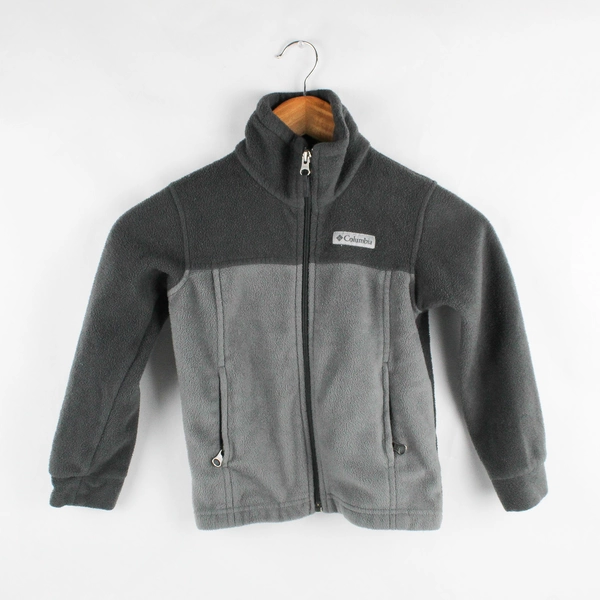 Columbia Childs XXS (4/5) Two-Toned Gray Full Zip Soft Shell Fleece Jacket