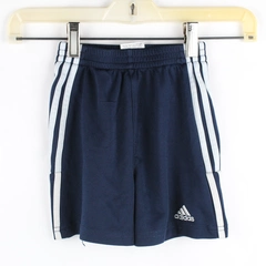 Adidas Baby Boys 24M Navy Blue with White Stripe Athletic Shorts