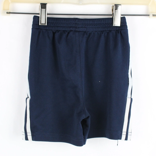 Adidas Baby Boys 24M Navy Blue with White Stripe Athletic Shorts
