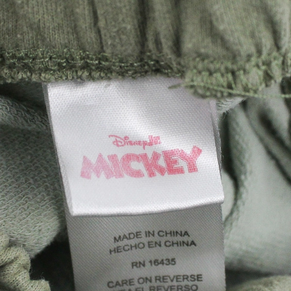 Disney Child's 6 Green Mickey Mouse Checkered Elastic Waist Shorts Cotton