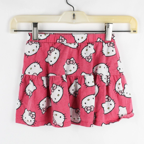 Hello Kitty Toddler Girls 4T Pink Cotton Blend Ruffle Skirt Elastic Waist