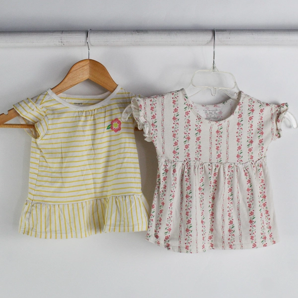 Lot of 6 Mixed Brands Toddler Girls 2T 3 Sets of Shirts and Pants Outfits