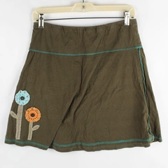 Natural Life Women's L Olive Green Thigh Length Skirt 100% Cotton