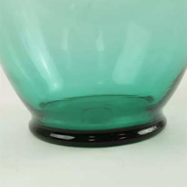 Vintage Aqua Blue Glass Vase 6.5in x 5in 