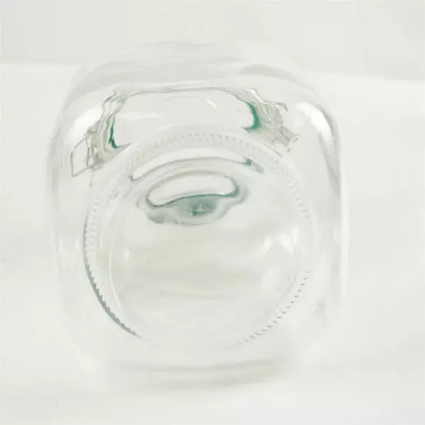 Vintage Clear Glass Jar Hinged Lid Apothecary Candy Storage 9.5in