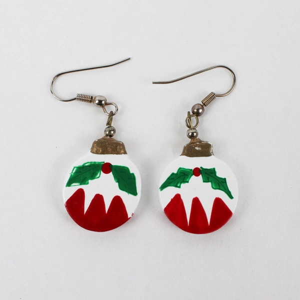 Lot of 2 Pairs of Christmas-Themed Charms Drop Earrings Bells and Candy Canes