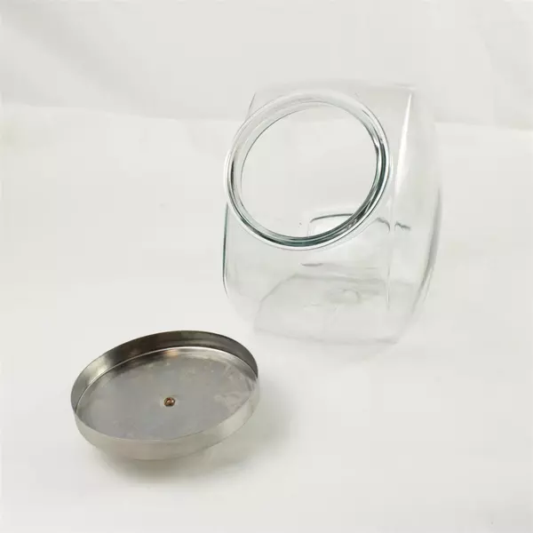 Anchor Hocking Penny Candy Jar Silver Lid Glass