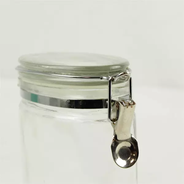 Oblong Glass Jar with Hinged Clamp Lid Canister 6x2.75x6